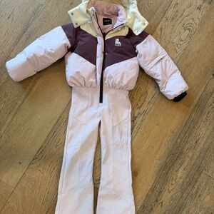 Zara Kids Two-Tone Snowsuit - Pink and Brown